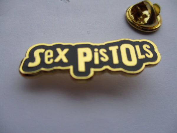 Sex Pistols Logo Gold Punk Metal Badge Savage Amusement