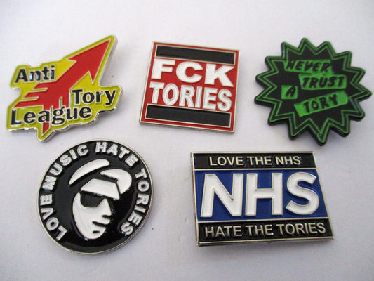 Anti tory metal badge enamel pin socialist anarchist corbyn labour 