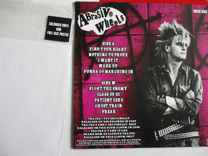 ABRASIVE WHEELS fuck all nothing to prove LP & poster