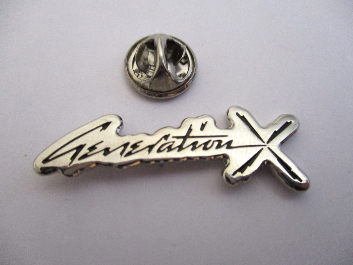 GENERATION X punk METAL BADGE (silver)