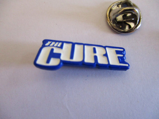 THE CURE post punk METAL BADGE (blue)