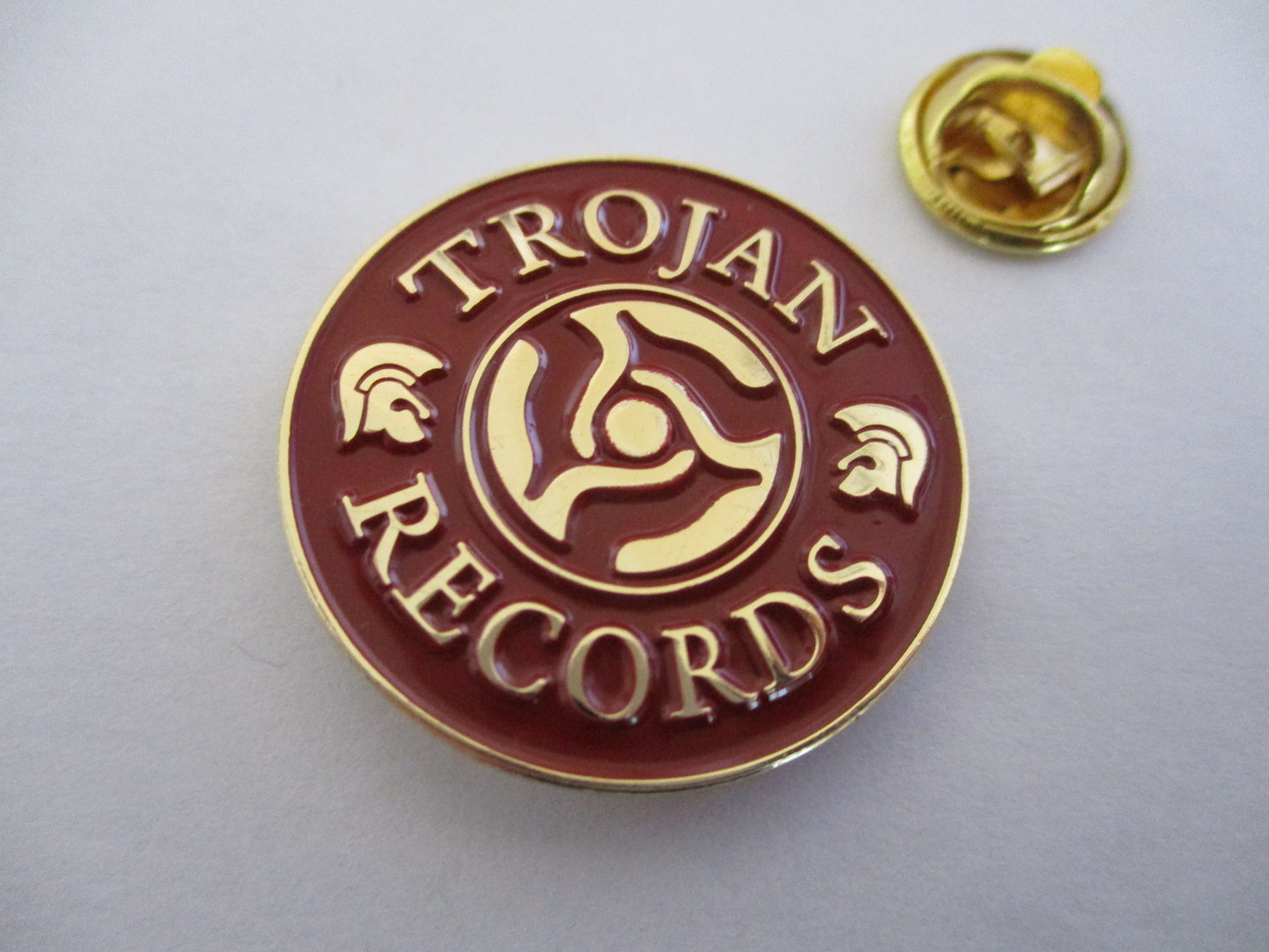 TROJAN RECORDS SKA METAL BADGE (gold)