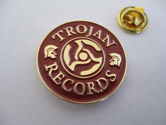 TROJAN RECORDS SKA METAL BADGE (gold)