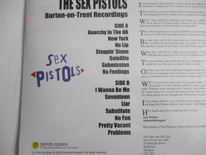 SEX PISTOLS burton on trent recordings LP import