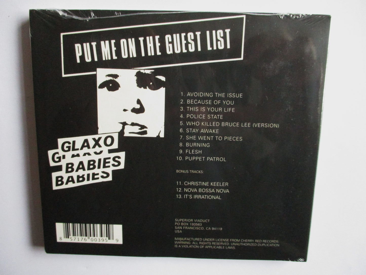 GLAXO BABIES put me on the guest list CD digipak