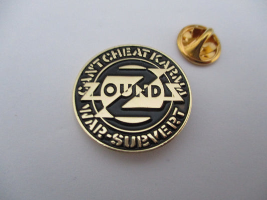 ZOUNDS anarcho PUNK METAL BADGE enamel pin GOLD