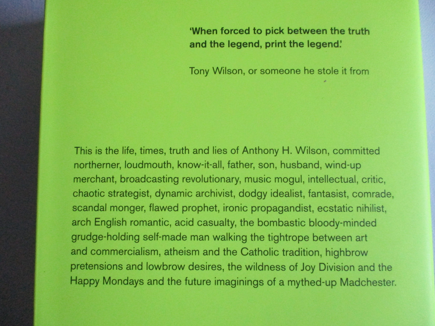 TONY WILSON - FROM MANCHESTER WITH LOVE paul morley BOOK