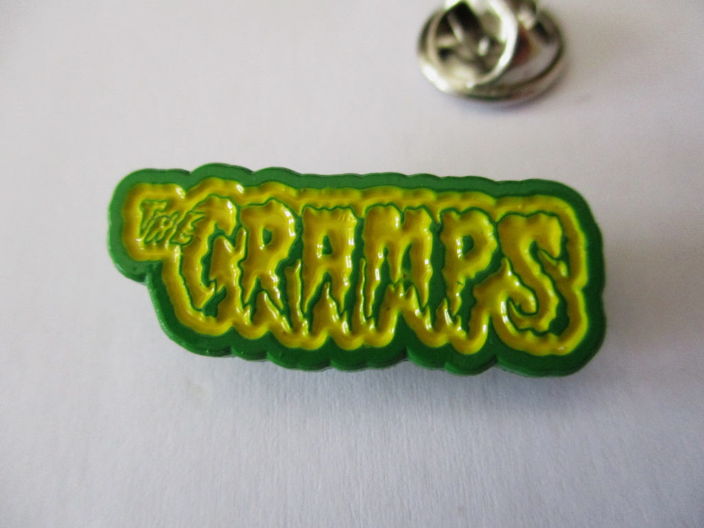 The Cramps Logo Psychobilly Punk Metal Badge Green Savage Amusement 8243