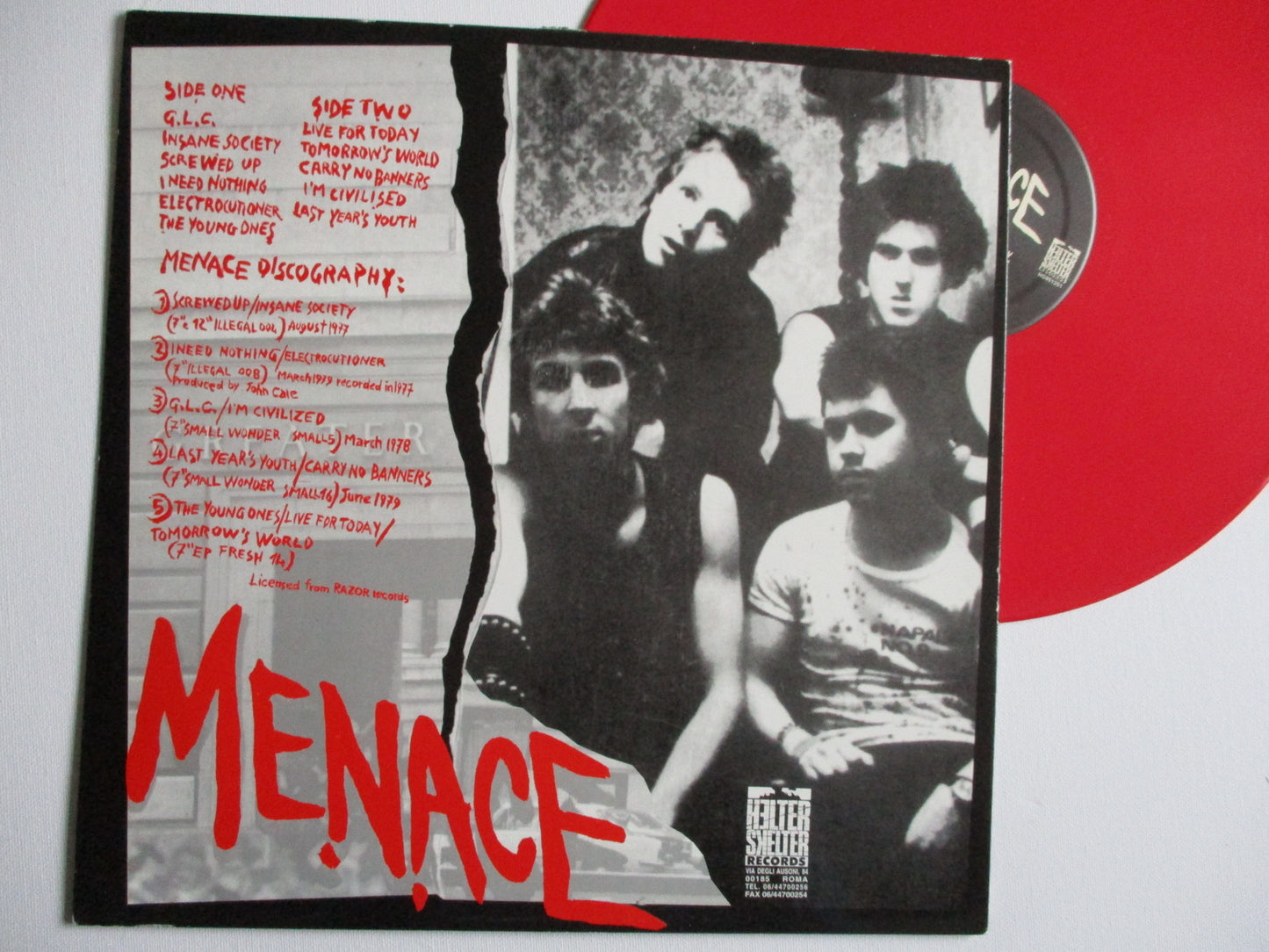 MENACE final vinyl LP VG EX Italian