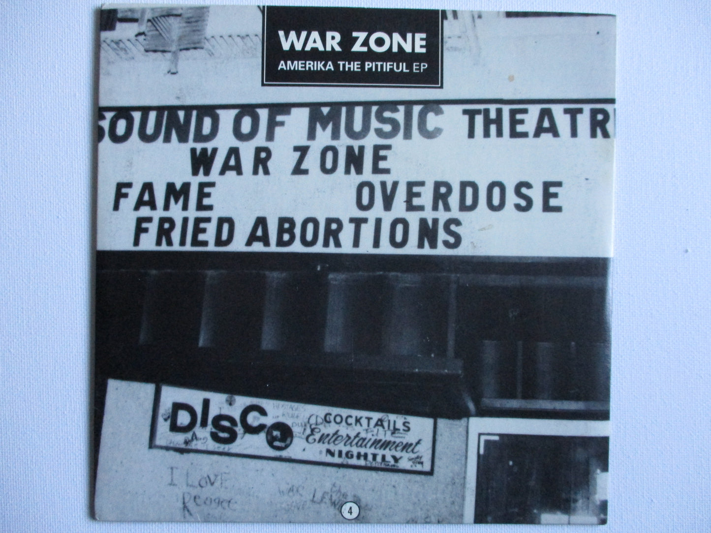 WAR ZONE amerika the pitiful 7" VG EX