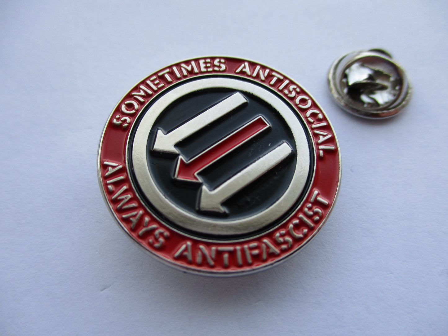 SOMETIMES ANTISOCIAL METAL BADGE enamel pin