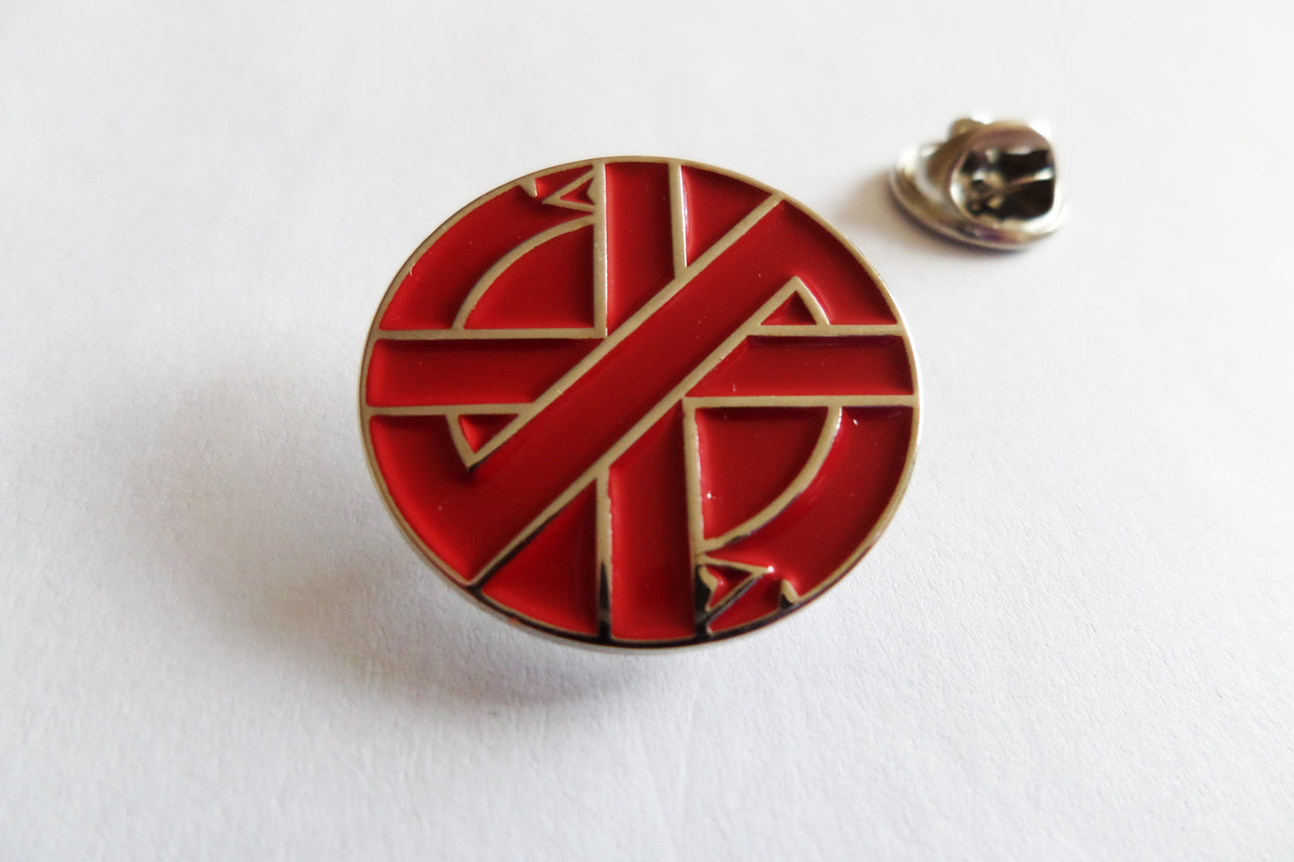 CRASS serpent RED ANARCHO PUNK METAL BADGE