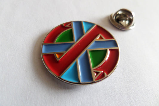 CRASS serpent ltd MULTICOLOUR anarcho PUNK METAL BADGE very few!!