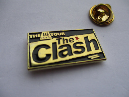 THE CLASH 16 tons (gold/black) PUNK METAL BADGE few only