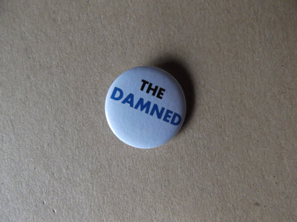 THE DAMNED black/blue logo punk badge - Savage Amusement