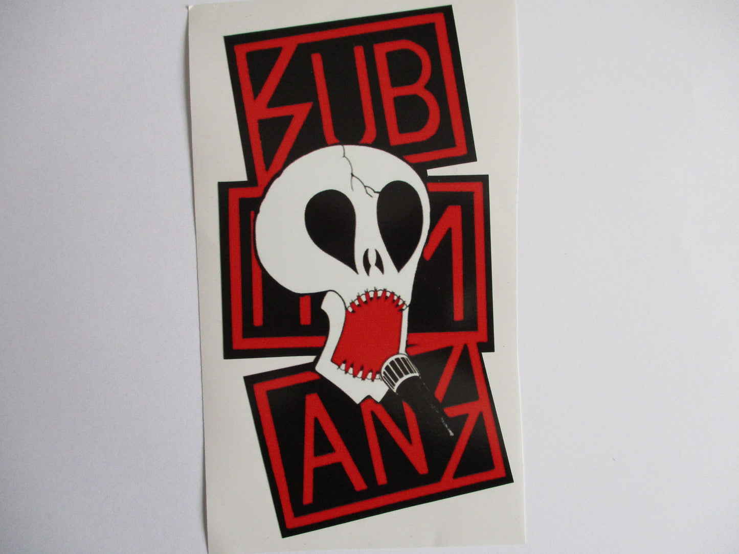 THE SUBHUMANS large shaped PUNK VINYL STICKER