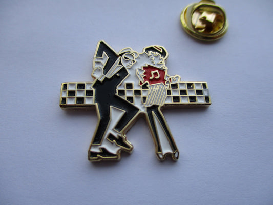 WALT / BEAT GIRL gold shaped SKA METAL BADGE