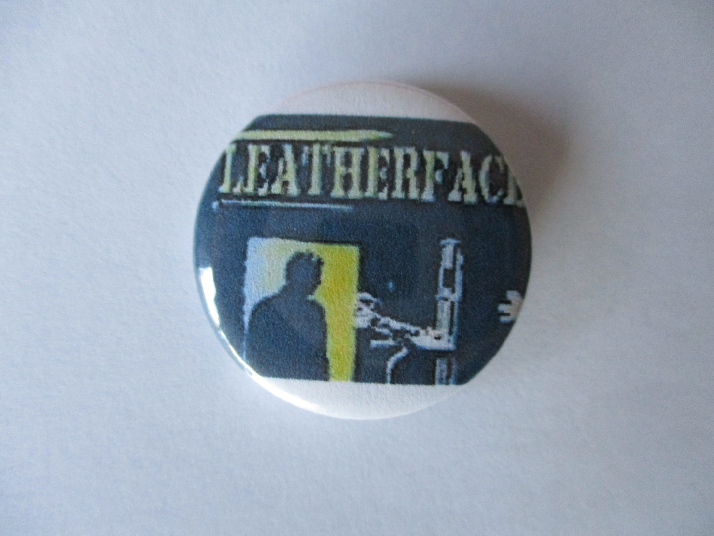 LEATHERFACE cherry knowle punk badge