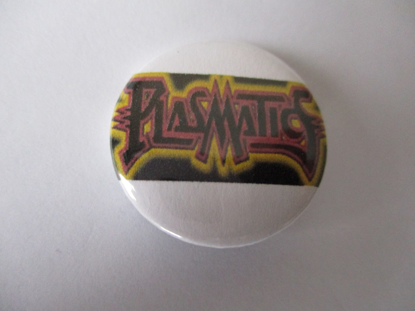 THE PLASMATICS metal years logo punk badge