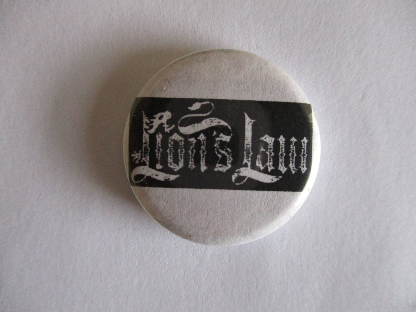 LIONS LAW  b&w oi! punk badge