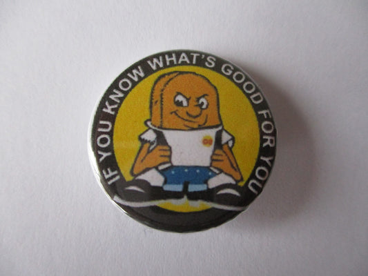 WEETABIX SKIN oi! punk badge (yellow)