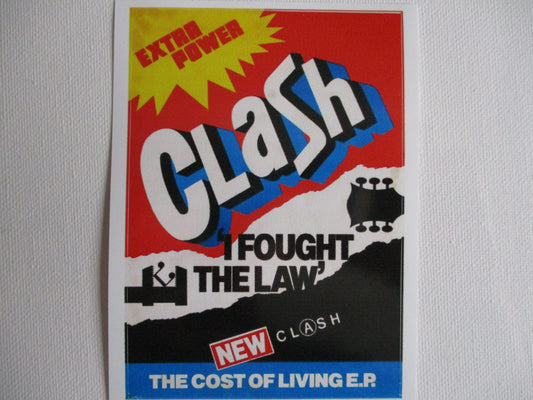 THE CLASH cost of living large PUNK VINYL STICKER