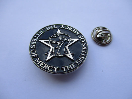 SISTERS OF MERCY goth POST PUNK METAL BADGE very few