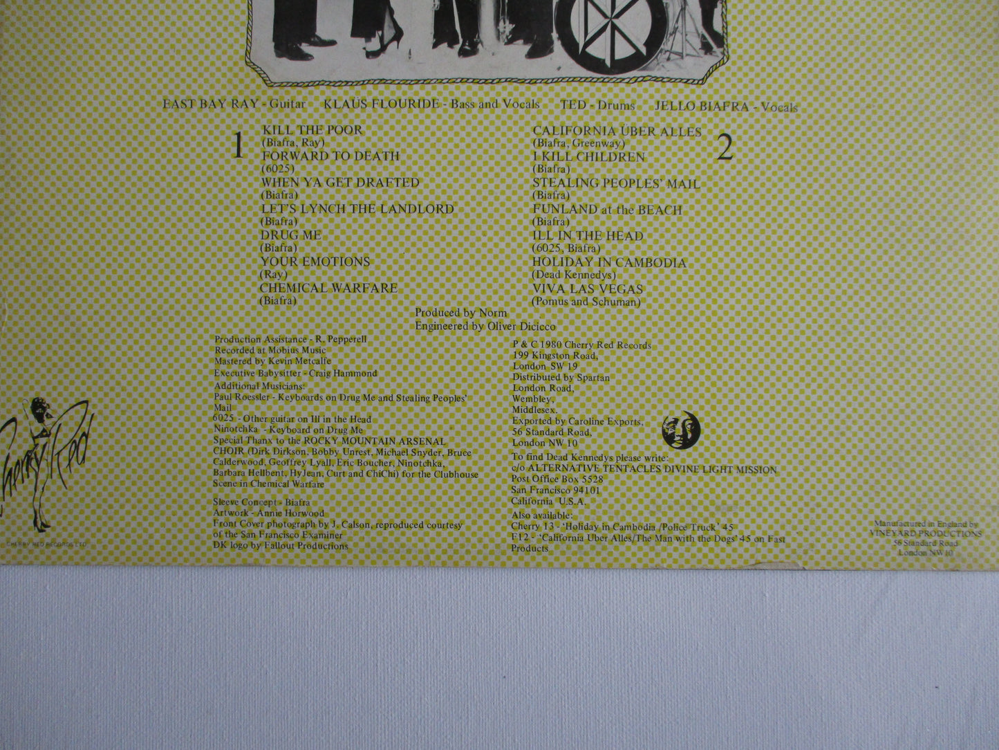 DEAD KENNEDYS fresh fruit LP & poster , heads back cover! G VG