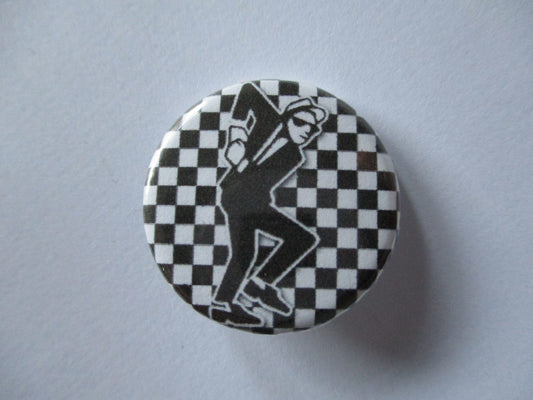 SKANKING WALT 2 tone checked ska badge