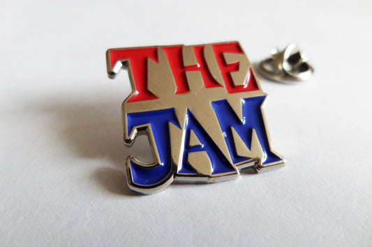 THE JAM all mod cons logo (blue/red silver) PUNK MOD METAL BADGE weller