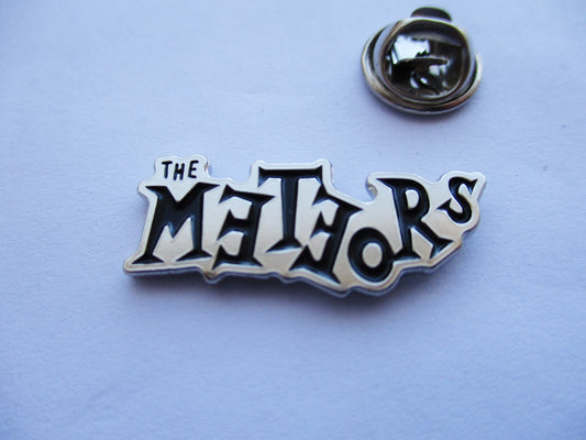 THE METEORS shaped psychobilly PUNK METAL BADGE very few!