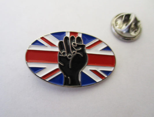 NORTHERN SOUL union jack oval SCOOTERIST METAL BADGE