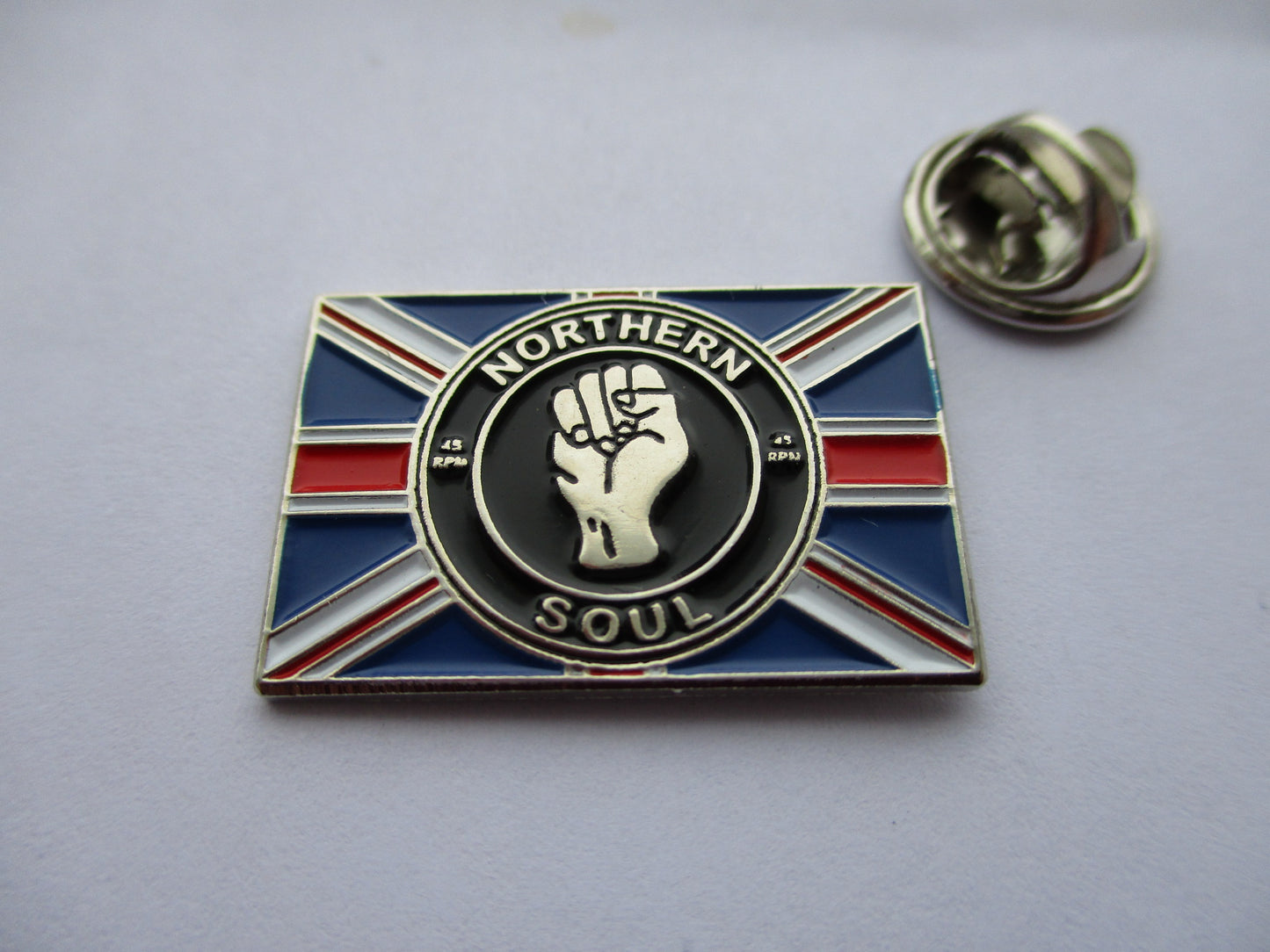 NORTHERN SOUL union jack SCOOTERIST METAL BADGE