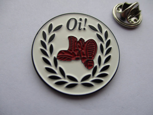 Oi! Skinhead metal badge enamel pin badge oi oi! Garry Bushell Cock Sparrer The Business Last Resort 4Skins