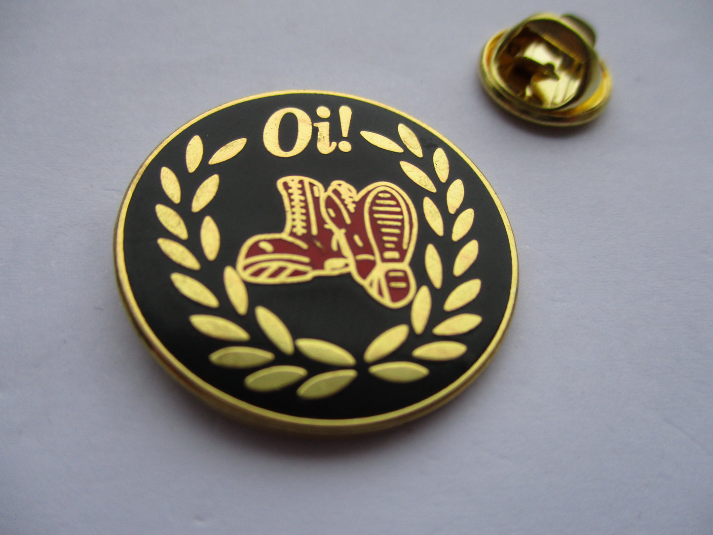 Oi! Skinhead metal badge enamel pin badge oi oi! Garry Bushell Cock Sparrer The Business Last Resort 4Skins