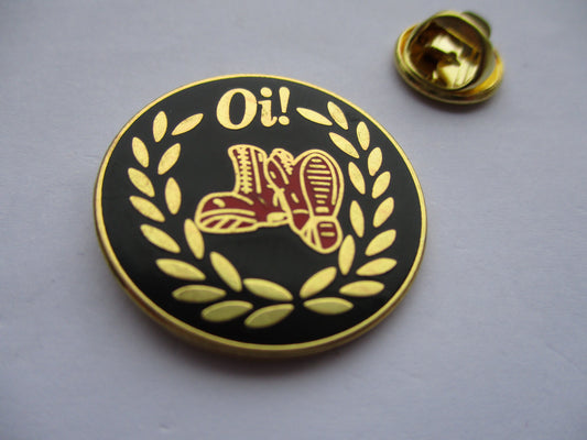 Oi! Skinhead metal badge enamel pin badge oi oi! Garry Bushell Cock Sparrer The Business Last Resort 4Skins