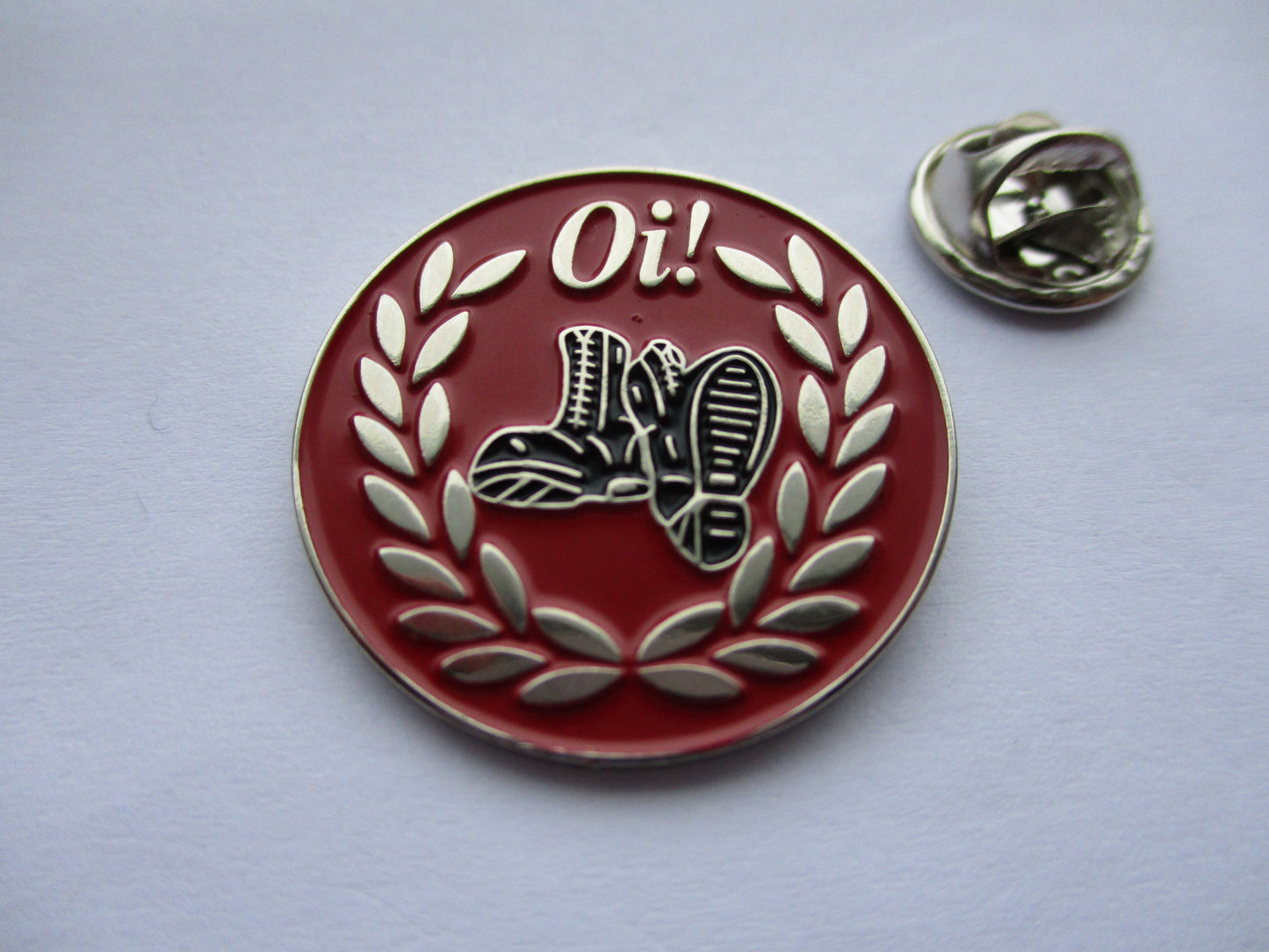 Oi! Skinhead metal badge enamel pin badge oi oi! Garry Bushell Cock Sparrer The Business Last Resort 4Skins