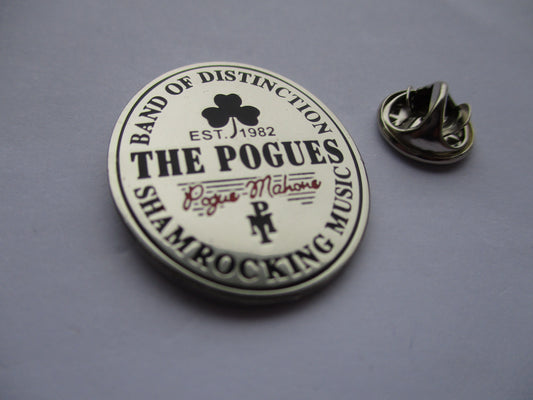 THE POGUES folk punk (silver) METAL BADGE