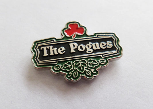 THE POGUES shamrock logo FOLK PUNK METAL BADGE few only - Savage Amusement