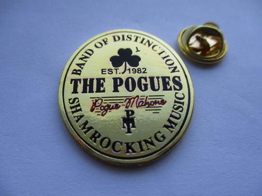 THE POGUES folk punk (gold) METAL BADGE