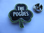 THE POGUES shamrock shaped FOLK PUNK METAL BADGE