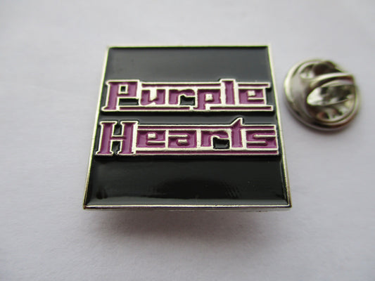 PURPLE HEARTS mod embossed METAL BADGE