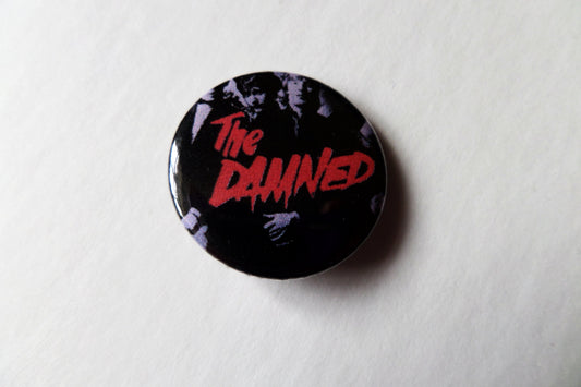 THE DAMNED band pic/red logo punk badge - Savage Amusement