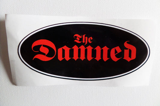 THE DAMNED large oval shape PUNK VINYL STICKER - Savage Amusement