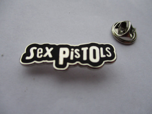 SEX PISTOLS black/silver logo PUNK METAL BADGE ultra limited - few only!