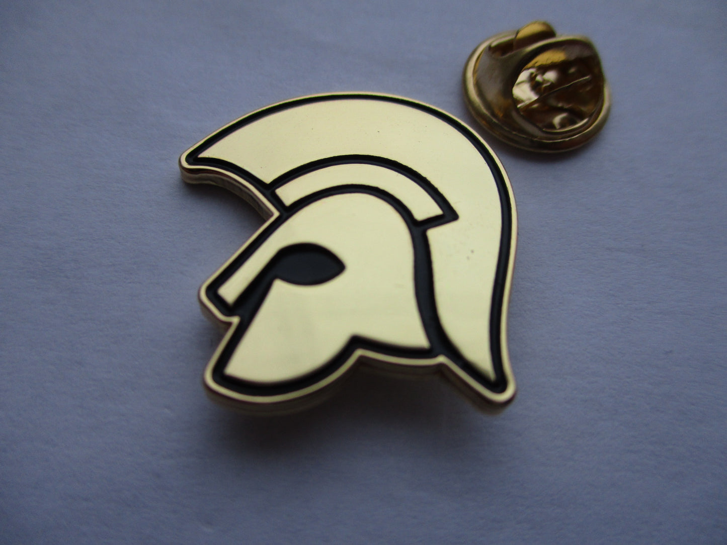 TROJAN HELMET gold SKA METAL BADGE oi! skinhead