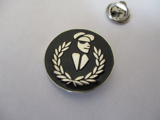 2 TONE WALT laurel wreath SKA METAL BADGE