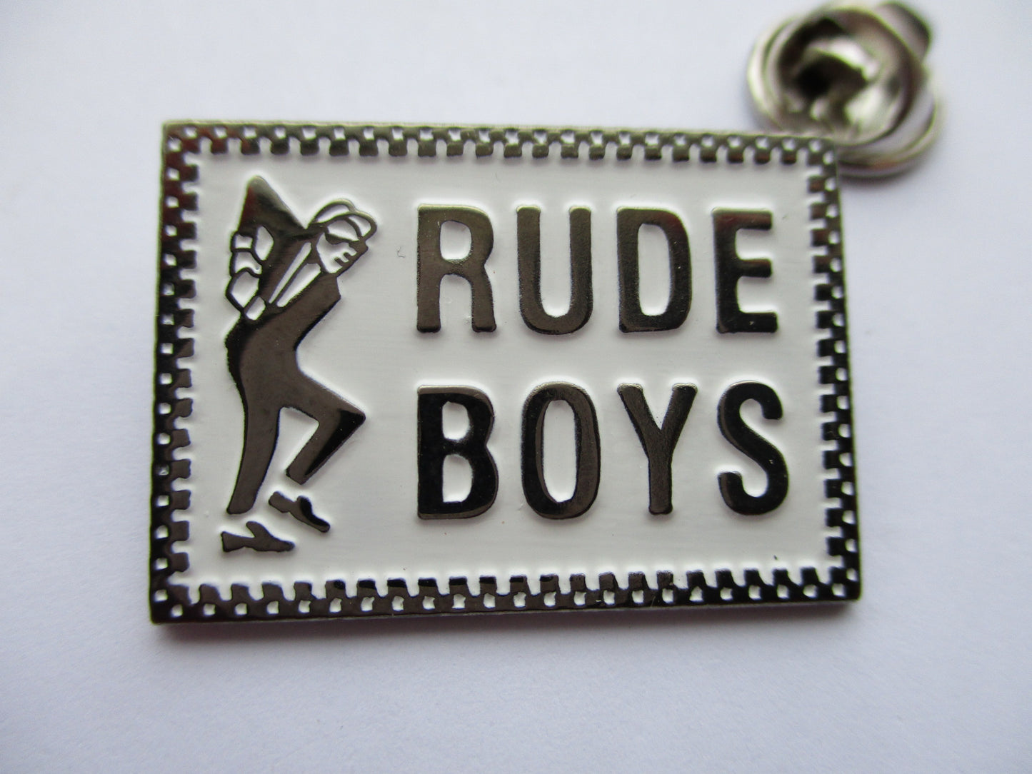 RUDE BOYS SKA METAL BADGE skinhead 2 tone